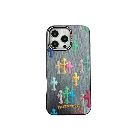 colorful chrome hearts iphone case