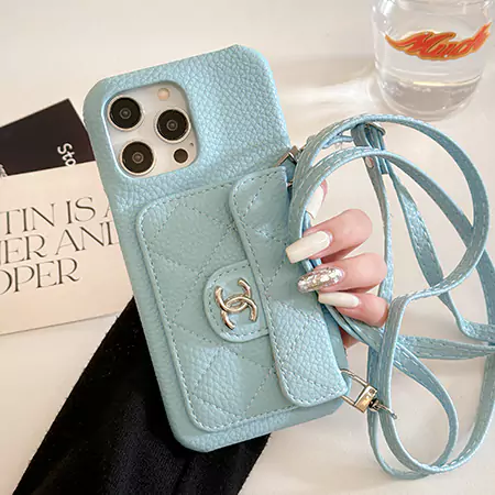 chanel card holder iphone case with lanyard