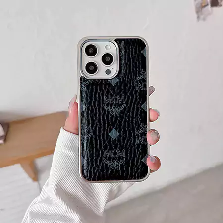 mcm electroplated silver iphone case