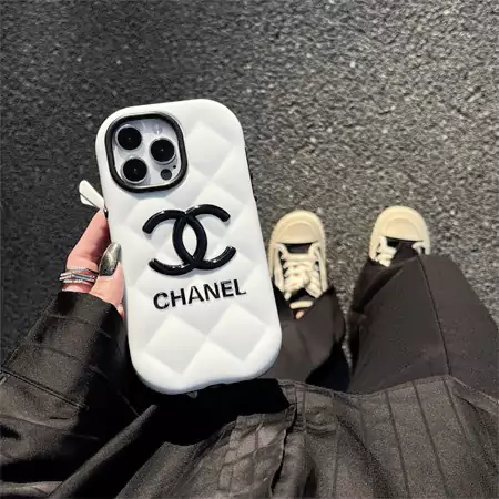chanel classic black and white iphone case with round buttons