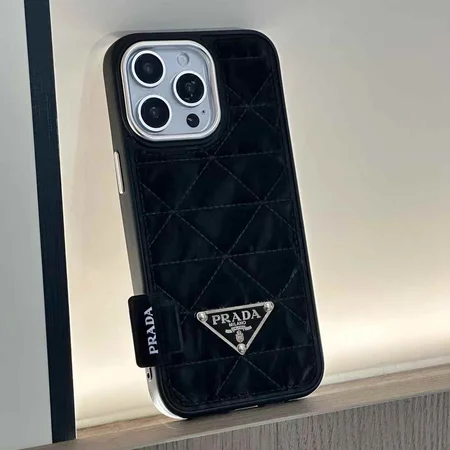 prada snow mountain velvet embossed triangle logo iphone case