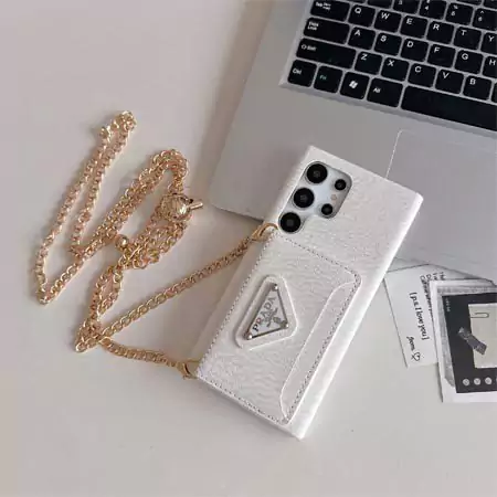 prada classic cross - grain card holder iphone case with chain strap