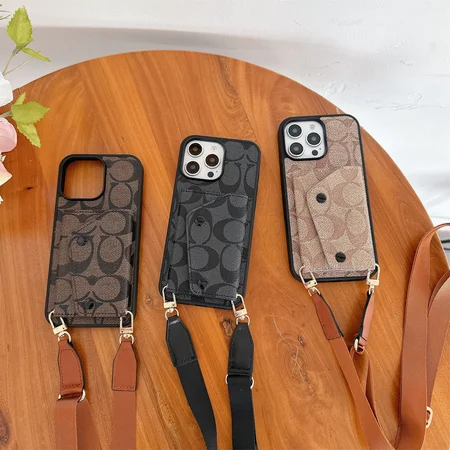 coach leather cross - body iphone case