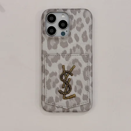 ysl leopard print card holder iphone case