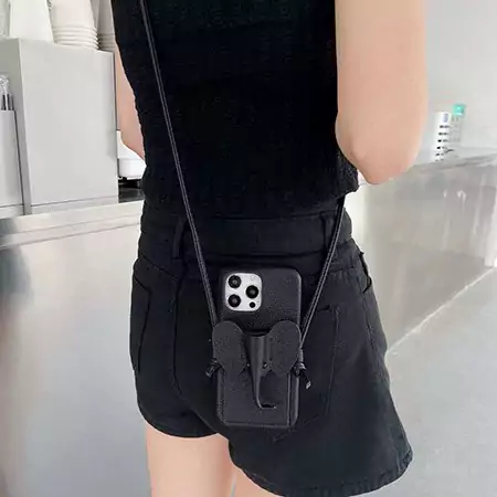 loewe elephant trunk cardholder crossbody iphone 16/16pro/pro max case