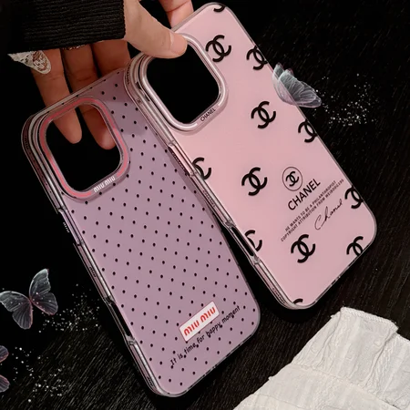 polka dot miu miu grey pink chanel iphone case