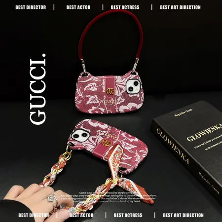 red based gucci print handbag iphone case