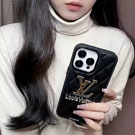 louis vuitton quilted gold - foil logo pattern iphone case