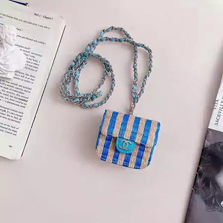 CHANEL - inspired straw - woven universal AirPods case