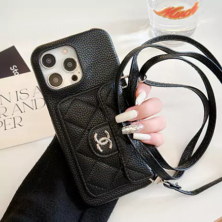 chanel card holder iphone case with lanyard