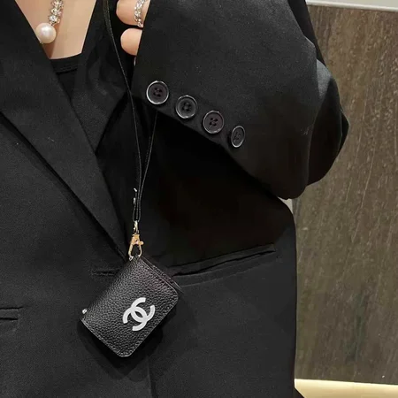 Chanel - inspired litchi - textured leather chic - style AirPods case