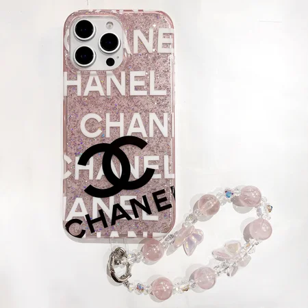 chanel and louis vuitton glittery iphone case with beaded strap