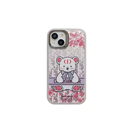 dior semi-transparent bear stand iphone 16/16pro/pro max case