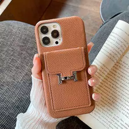 hermès pebbled leather card holder iphone 16/16pro/pro max case