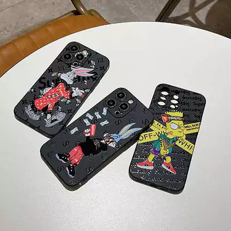 black - themed supreme x louis vuitton co - branded bugs bunny & the simpsons iphone case