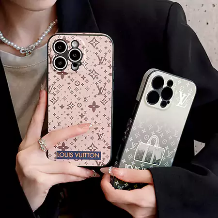 gray - brown iPhone case with small LV logo