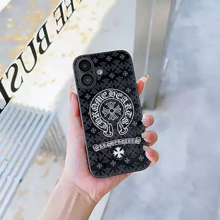 chrome hearts black and white logo iphone case