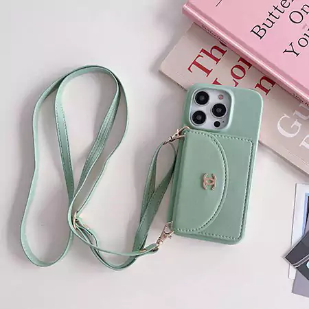 chanel crossbody cardholder metal logo iphone 16/16pro/pro max case