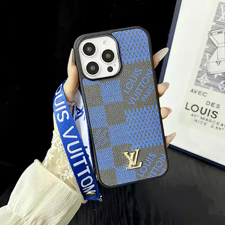 LV iridescent print hand chain iPhone case