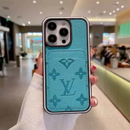 louis vuitton embossed card - slot two - tone border leather iphone case