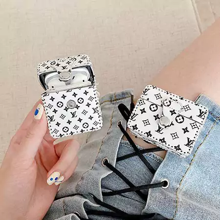 LV - inspired black and white monogram AirPods case