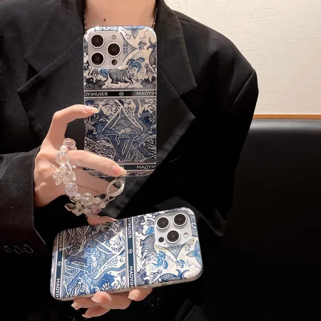 LV blue motif phone case