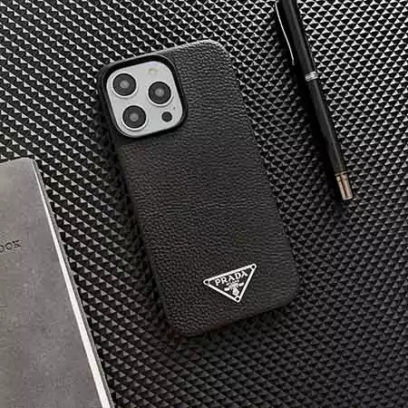 prada black leather iphone 16/16pro/pro max case