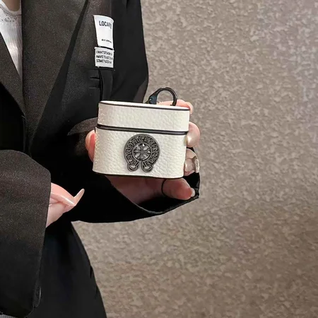 Chrome Hearts - style barrel litchi texture AirPods case