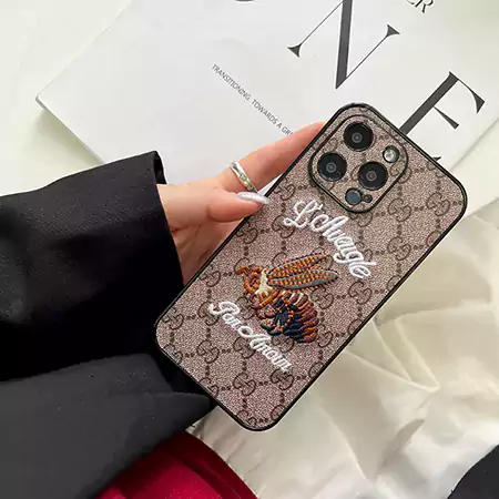 gucci embroidered pattern iphone case