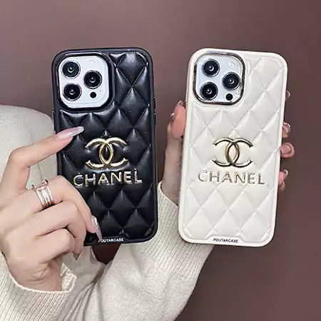 chanel quilted gold - foil logo pattern iphone case