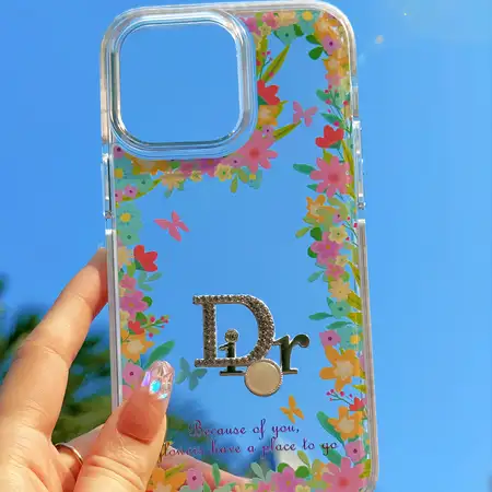 dior floral butterfly border iphone case