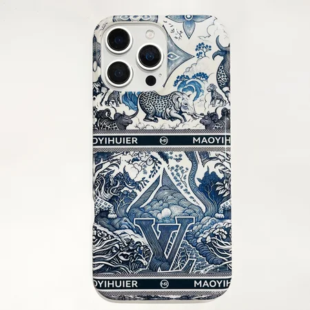 LV blue motif phone case