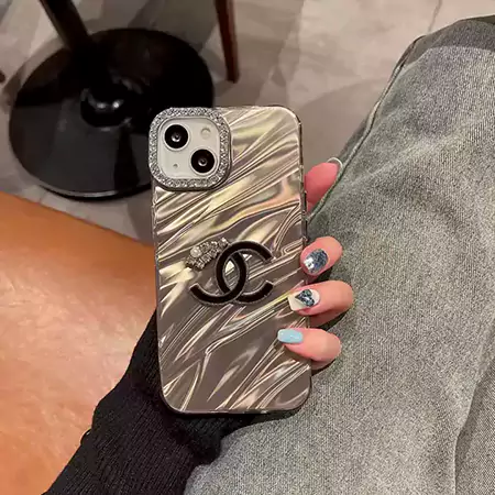 chanel diamond - accented pleated iphone case