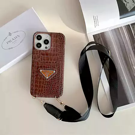 prada crocodile embossed crossbody card holder iphone case