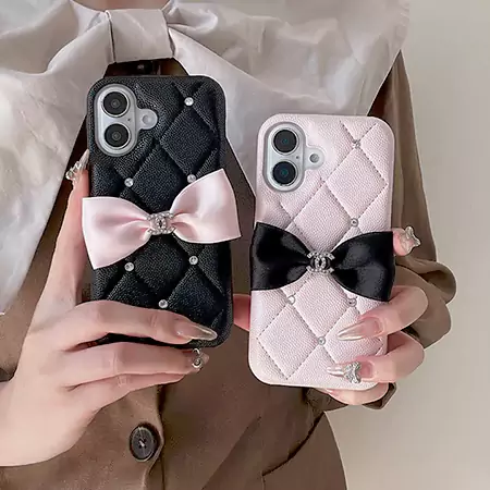 chanel quilted bow with rhinestones iphone case