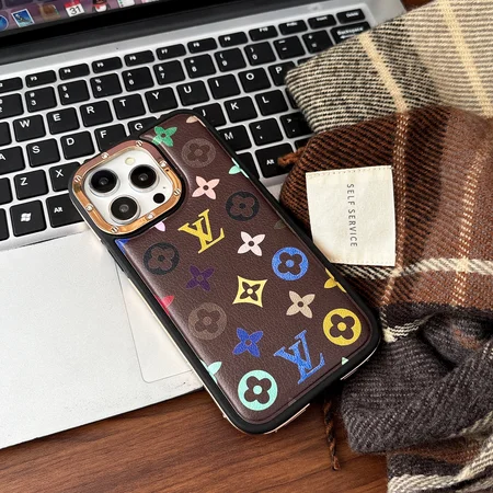 Leather colorful LV monogram phone case