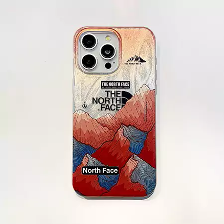the north face orange snow mountain iphone case