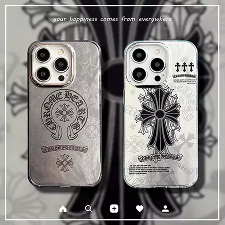 silver chrome hearts iphone case