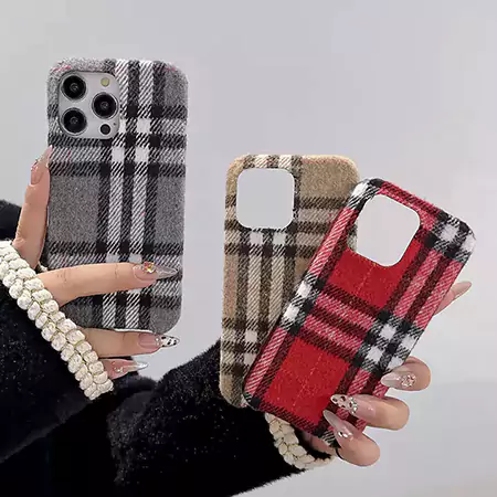 burberry checkered fabric iphone case