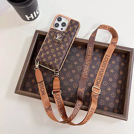 louis vuitton high - quality electroplated large - hole card holder iphone case with lanyard