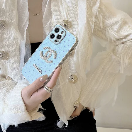 chanel pearl electroplated leather sticker iphone case