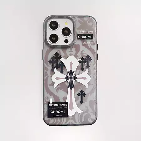 chrome hearts cross and letter stripes iphone case