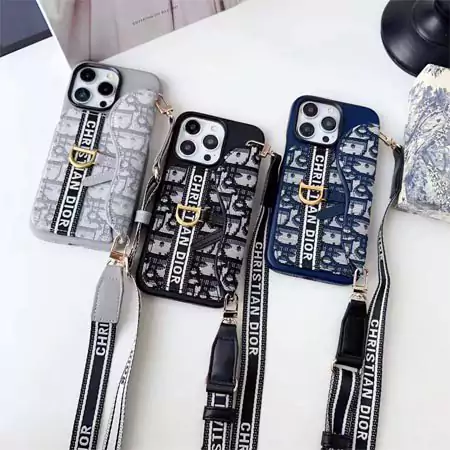 Dior - style long - strap iPhone case