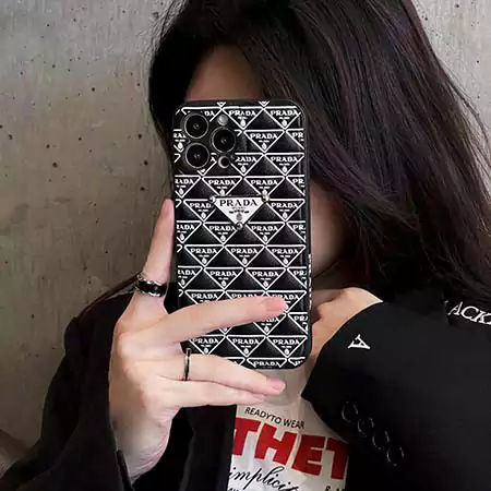 prada four - color quilted prada logo iphone case