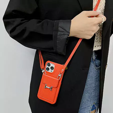 hermès pebbled leather cardholder crossbody iphone 16/16pro/pro max case