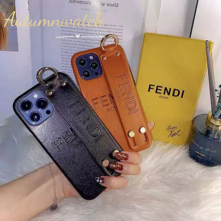 fendi leather strap wristlet iphone 16/16pro/pro max case