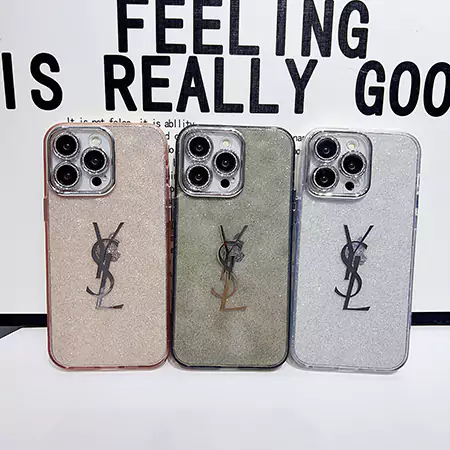 yves saint laurent glitter laser logo iphone case
