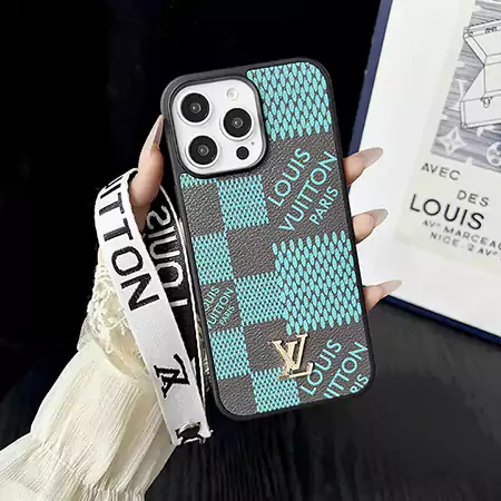 LV iridescent print hand chain iPhone case