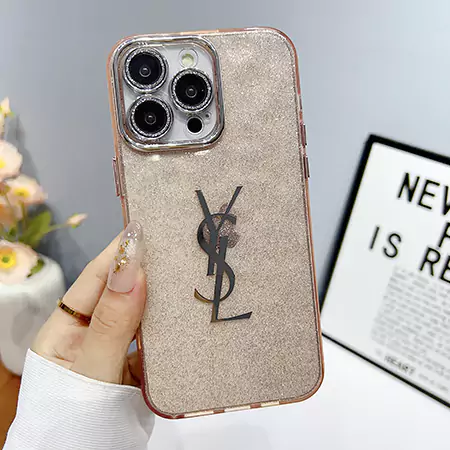 yves saint laurent glitter laser logo iphone case