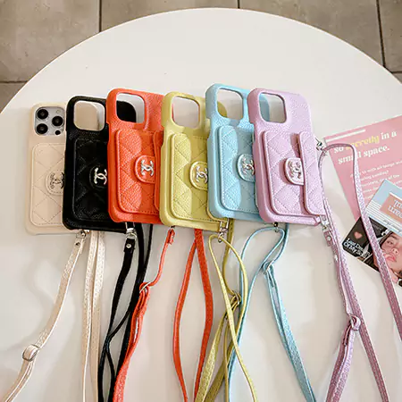 chanel card holder iphone case with lanyard